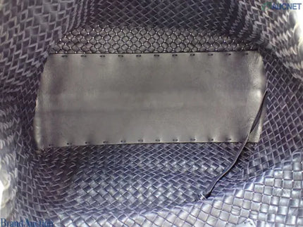 Bottega Veneta Cabat MM Intreccio Leather Tote Bag Navy 40cm