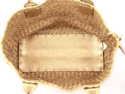 Bottega Veneta Cabat PM Intreccio Leather Tote Bag Gold 32cm