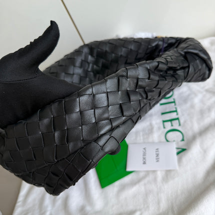 Bottega Veneta Jodie Small Black Lambskin Leather Silver Hardware