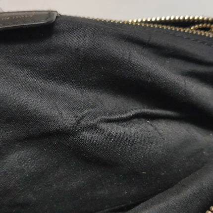 Christian Dior Macros Cannage Coating Canvas Handbag in Black