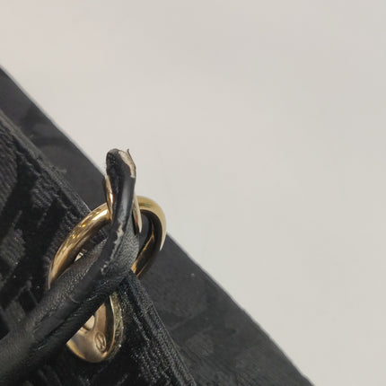 Christian Dior Macros Cannage Coating Canvas Handbag in Black