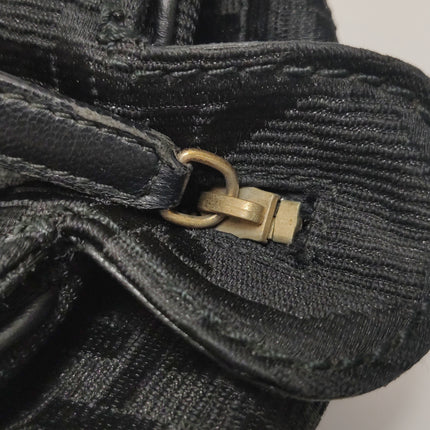 Christian Dior Macros Cannage Coating Canvas Handbag in Black