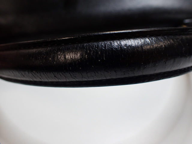 Hermes Kelly 32 Retourne 1977 Black Box Leather Gold Hardware With Strap