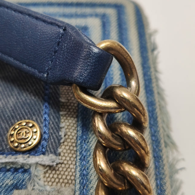 Chanel Le Boy Bag Small Denim Patchwork Gold Hardware 2014-15