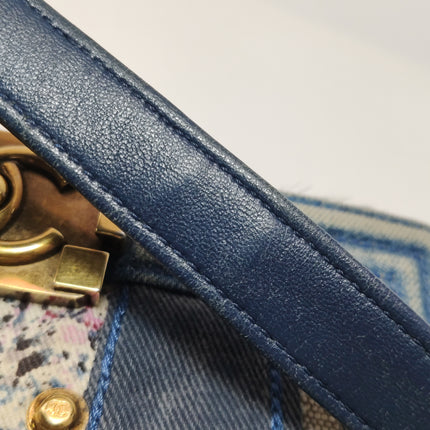 Chanel Le Boy Bag Small Denim Patchwork Gold Hardware 2014-15