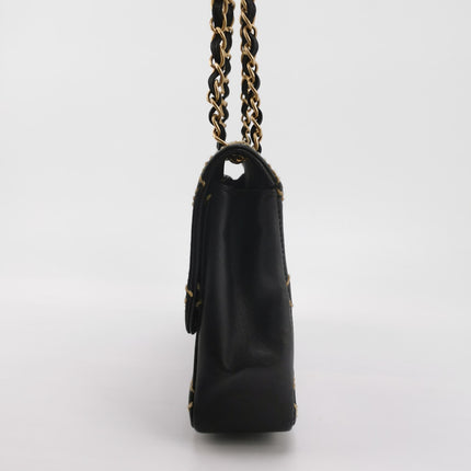 Chanel Wild Stitch Flap Beige Leder mit Nahtdetail