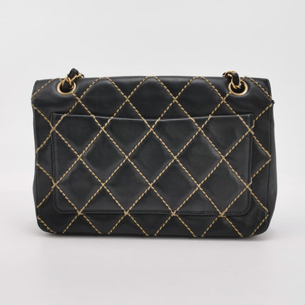 Chanel Wild Stitch Flap Beige Leder mit Nahtdetail