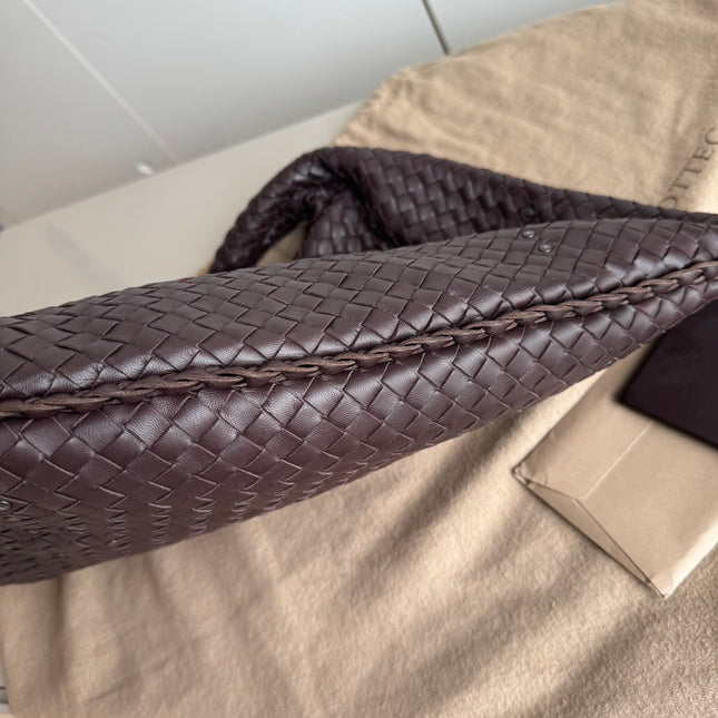 Sold Bottega Veneta Hobo Bag Large Dark Chocolate Brown Lambskin with Studs 47cm