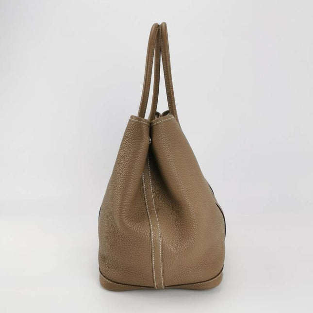 Hermes Garden Party 36 Etoupe Grey Calfskin Leather Handbag 2012