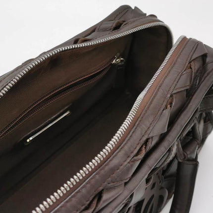 Loewe Amazona 29 in Brown Intrecciato Woven Calfskin Leather Handbag