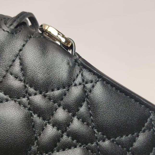 Lady Dior Milly Mini Black Lambskin Two Way Carry Bag