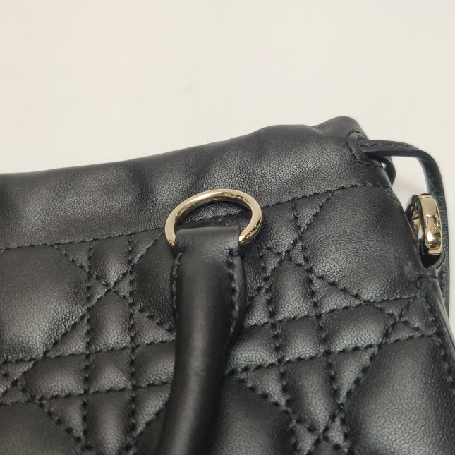 Lady Dior Milly Mini Black Lambskin Two Way Carry Bag