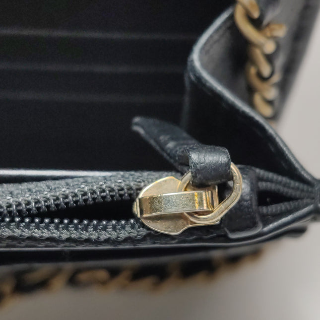Chanel Egyptian Amulet Wallet on Chain Black Lambskin Leather Gold Hardware