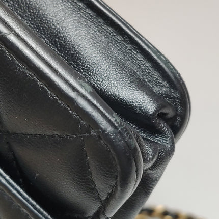 Chanel Egyptian Amulet Wallet on Chain Black Lambskin Leather Gold Hardware
