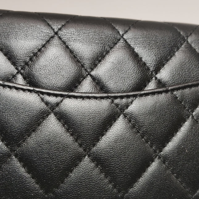 Chanel Egyptian Amulet Wallet on Chain Black Lambskin Leather Gold Hardware