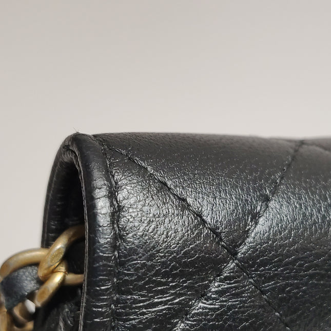 Chanel Egyptian Amulet Wallet on Chain Black Lambskin Leather Gold Hardware