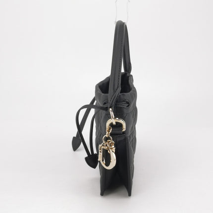 Lady Dior Milly Mini Black Lambskin Two Way Carry Bag