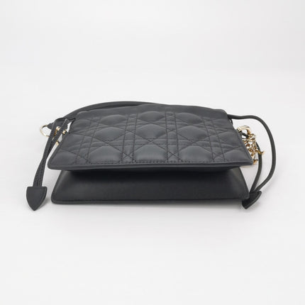 Lady Dior Milly Mini Black Lambskin Two Way Carry Bag