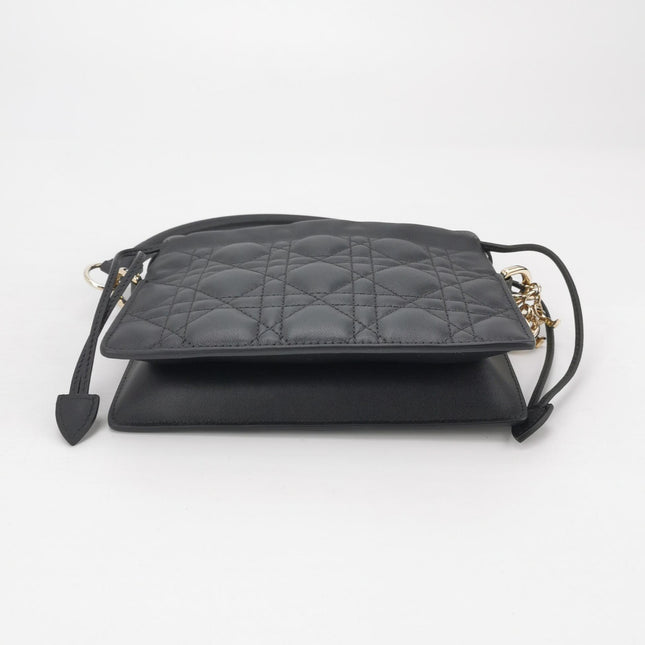 Lady Dior Milly Mini Black Lambskin Two Way Carry Bag
