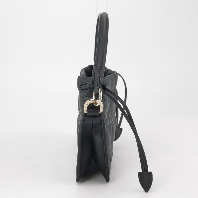 Lady Dior Milly Mini Black Lambskin Two Way Carry Bag