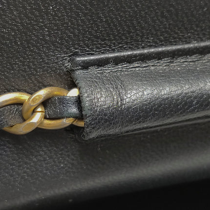 Chanel Egyptian Amulet Wallet on Chain Black Lambskin Leather Gold Hardware