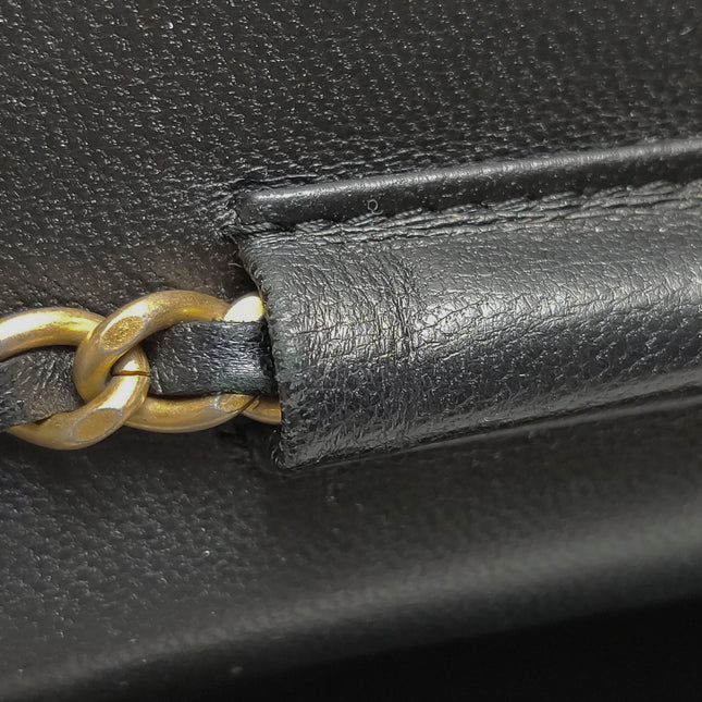 Chanel Egyptian Amulet Wallet on Chain Black Lambskin Leather Gold Hardware