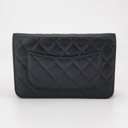 Chanel Egyptian Amulet Wallet on Chain Black Lambskin Leather Gold Hardware