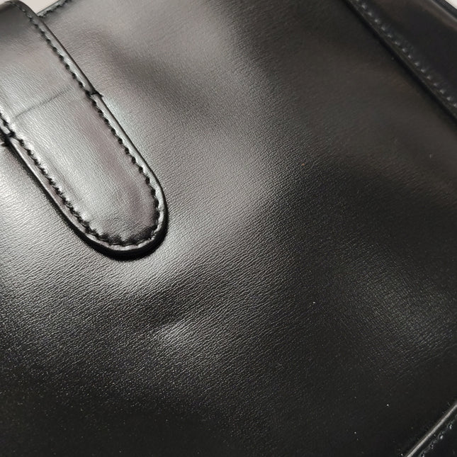 Gucci Jackie 1961 Black Leather Bag Small Gold Piston Lock