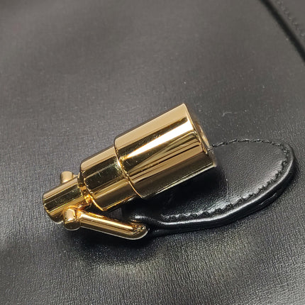 Gucci Jackie 1961 Black Leather Bag Small Gold Piston Lock