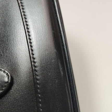 Gucci Jackie 1961 Black Leather Bag Small Gold Piston Lock