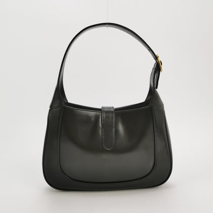 Gucci Jackie 1961 Black Leather Bag Small Gold Piston Lock