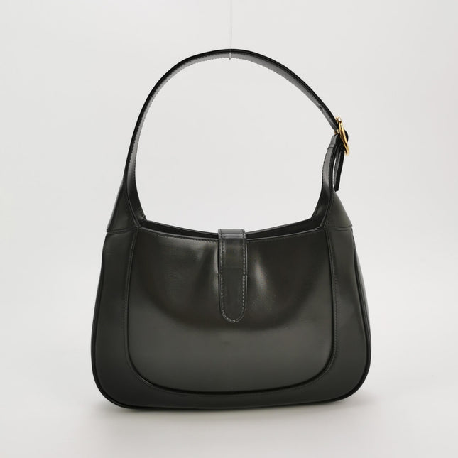 Gucci Jackie 1961 Black Leather Bag Small Gold Piston Lock