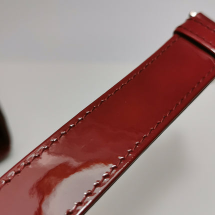 Lady Dior Medium Cherry Red Burgundy Patent Leather Handbag Silver Hardware