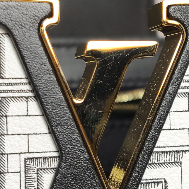 Sac bandoulière Louis Vuitton x Fornasetti Cannes Vase en cuir verni architectural