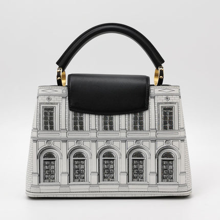 Louis Vuitton x Fornasetti Architectural Calfskin Capucines BB Black and White
