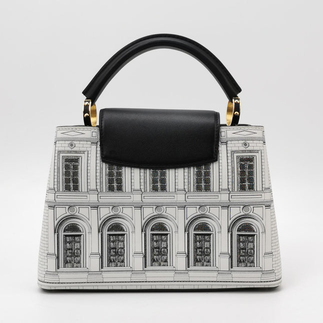 Sac bandoulière Louis Vuitton x Fornasetti Cannes Vase en cuir verni architectural