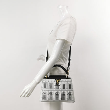 Louis Vuitton x Fornasetti Architectural Calfskin Capucines BB Black and White