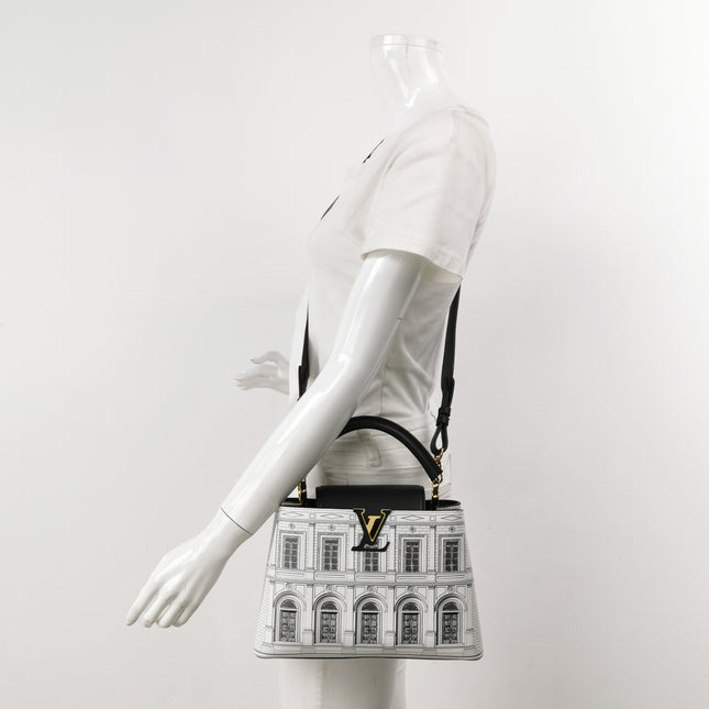 Sac bandoulière Louis Vuitton x Fornasetti Cannes Vase en cuir verni architectural