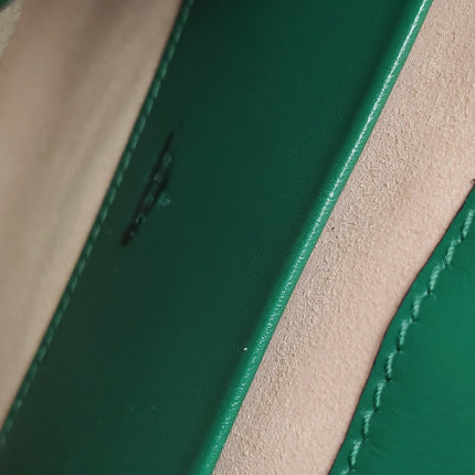 Gucci Jackie 1961 Mini Handbag in Green Leather with Adjustable Strap