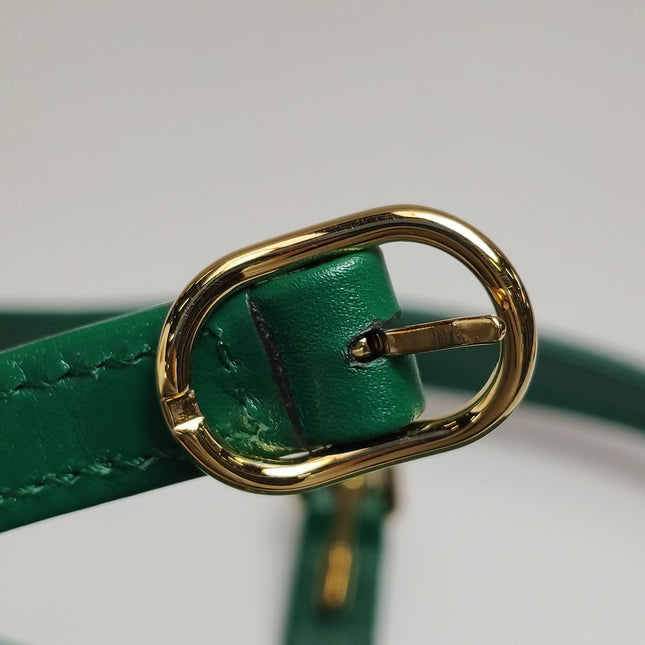 Gucci Jackie 1961 Mini Handbag in Green Leather with Adjustable Strap