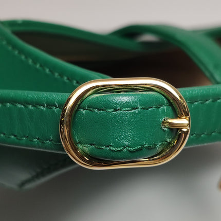 Gucci Jackie 1961 Mini Handbag in Green Leather with Adjustable Strap