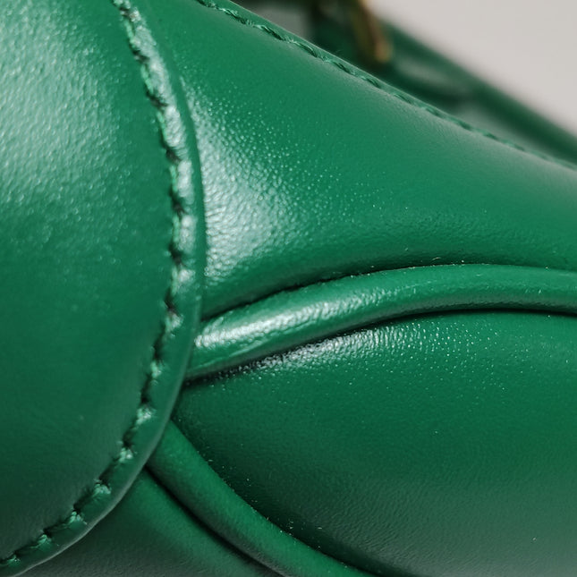 Gucci Jackie 1961 Mini Handbag in Green Leather with Adjustable Strap