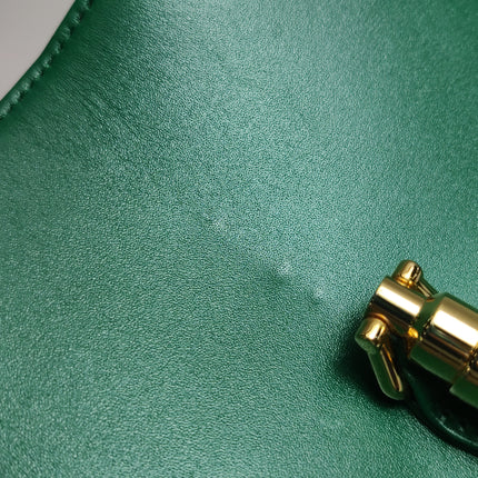 Gucci Jackie 1961 Mini Handbag in Green Leather with Adjustable Strap