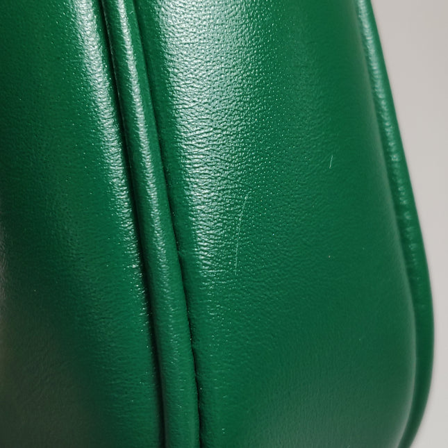 Gucci Jackie 1961 Mini Handbag in Green Leather with Adjustable Strap