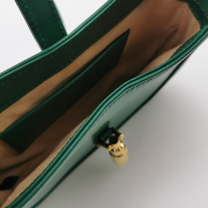 Gucci Jackie 1961 Mini Handbag in Green Leather with Adjustable Strap