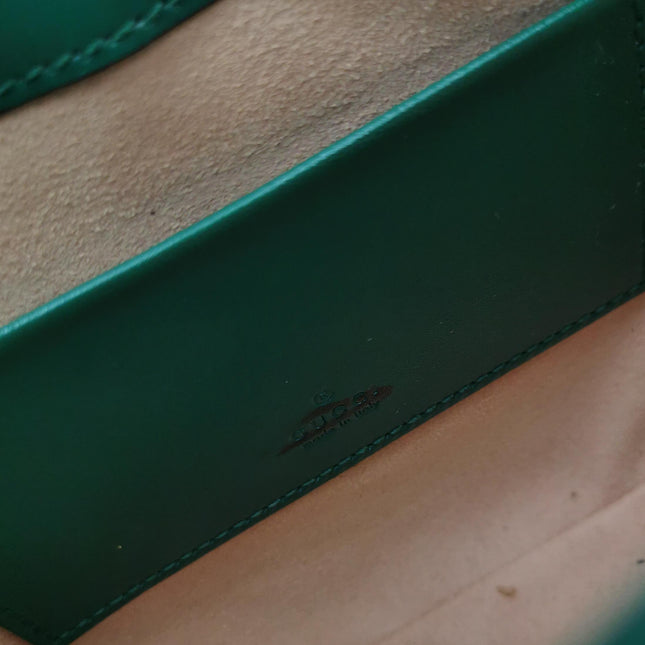 Gucci Jackie 1961 Mini Handbag in Green Leather with Adjustable Strap