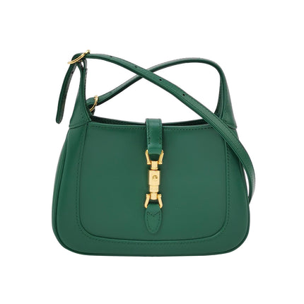 Gucci Jackie 1961 Mini Handbag in Green Leather with Adjustable Strap-Luxbags