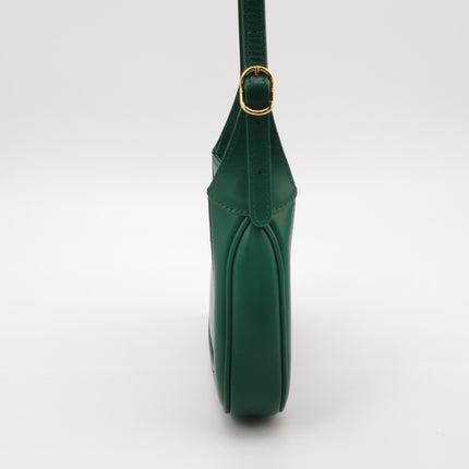Gucci Jackie 1961 Mini Handbag in Green Leather with Adjustable Strap