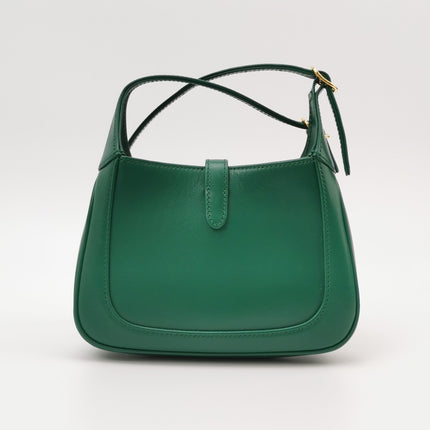 Gucci Jackie 1961 Mini Handbag in Green Leather with Adjustable Strap