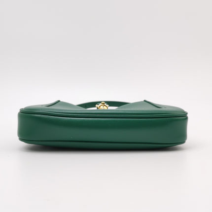 Gucci Jackie 1961 Mini Handbag in Green Leather with Adjustable Strap